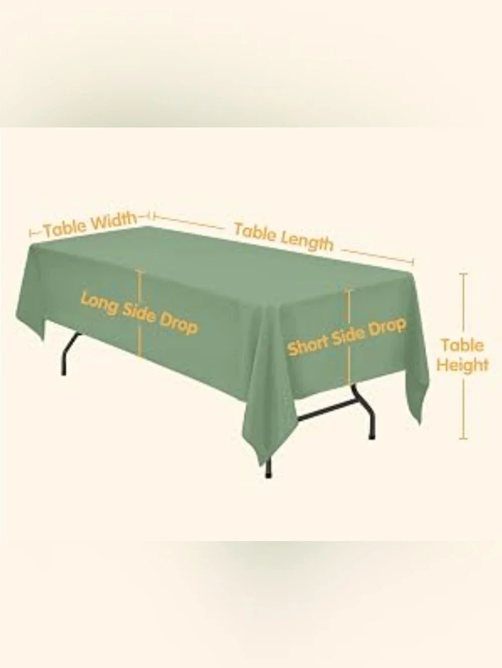 Tablecloth 90x156 Inch, Water-Resistant Sage Green, 2 Pack